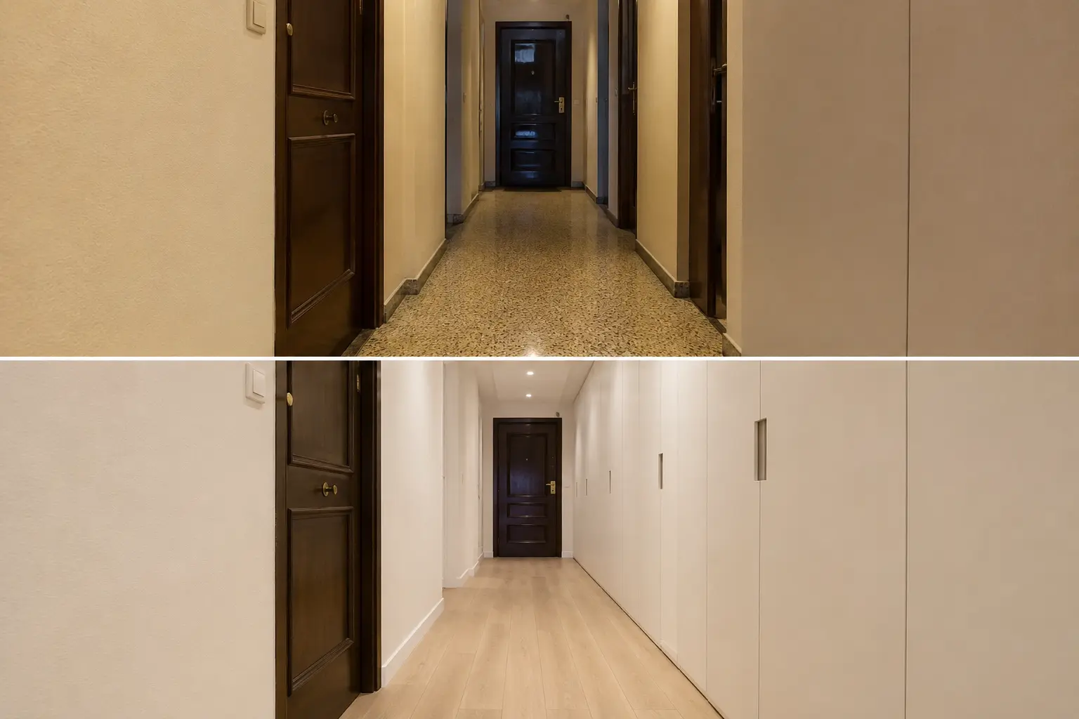 Antes y después: Pasillo que aprovecha cada pared