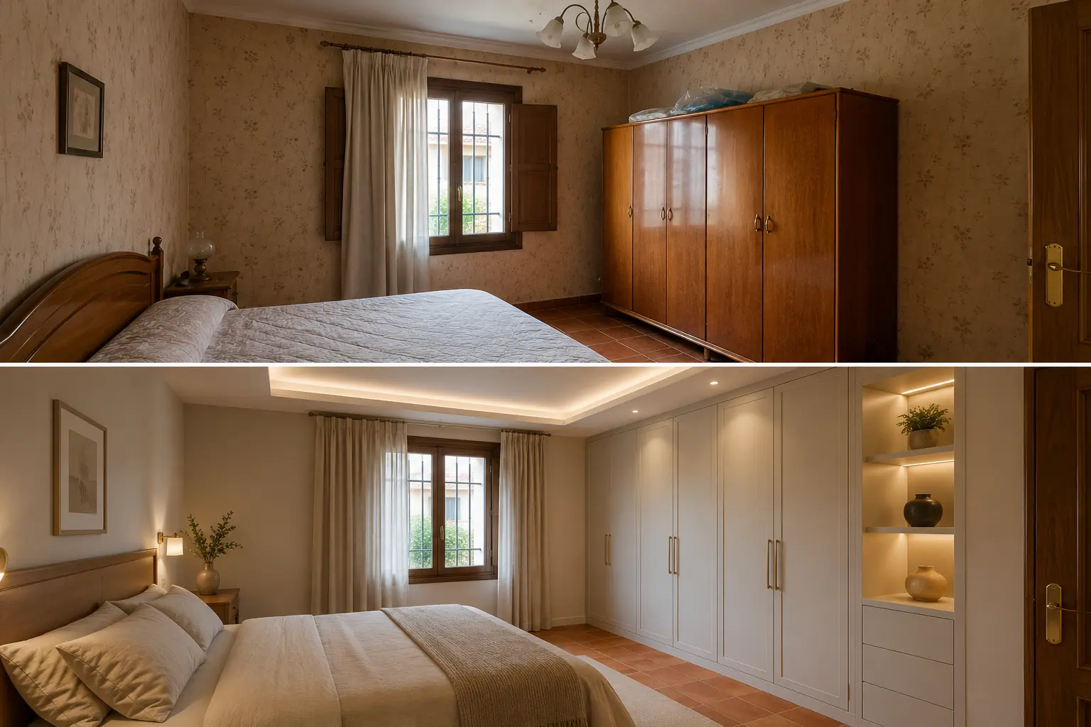 Antes y después: Dormitorio sereno y ordenado