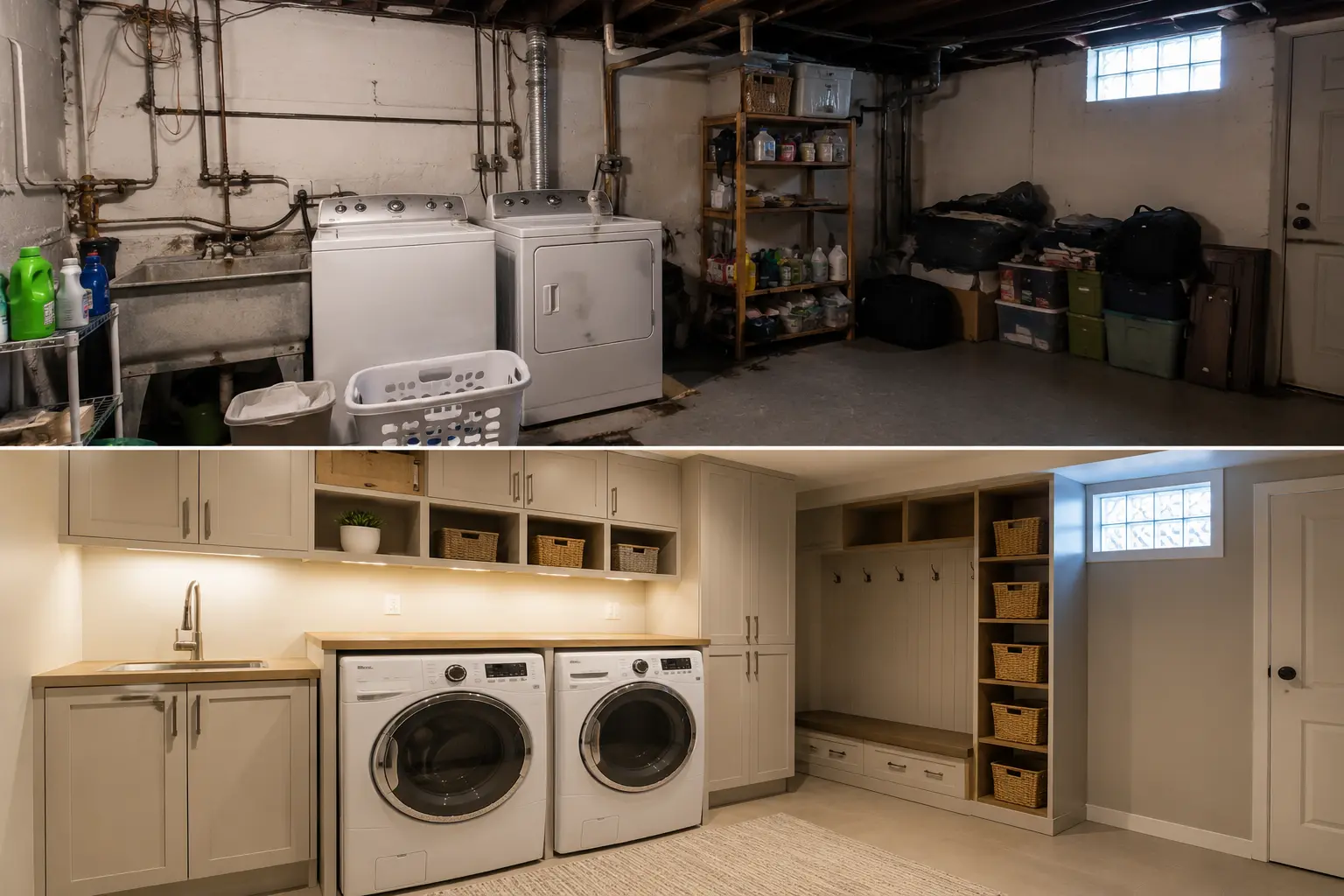 Antes y después: Zona de lavado funcional