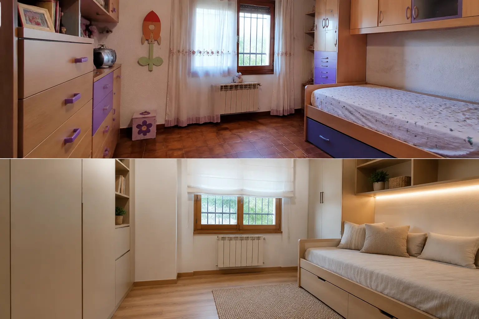 Antes y después: Dormitorio flexible