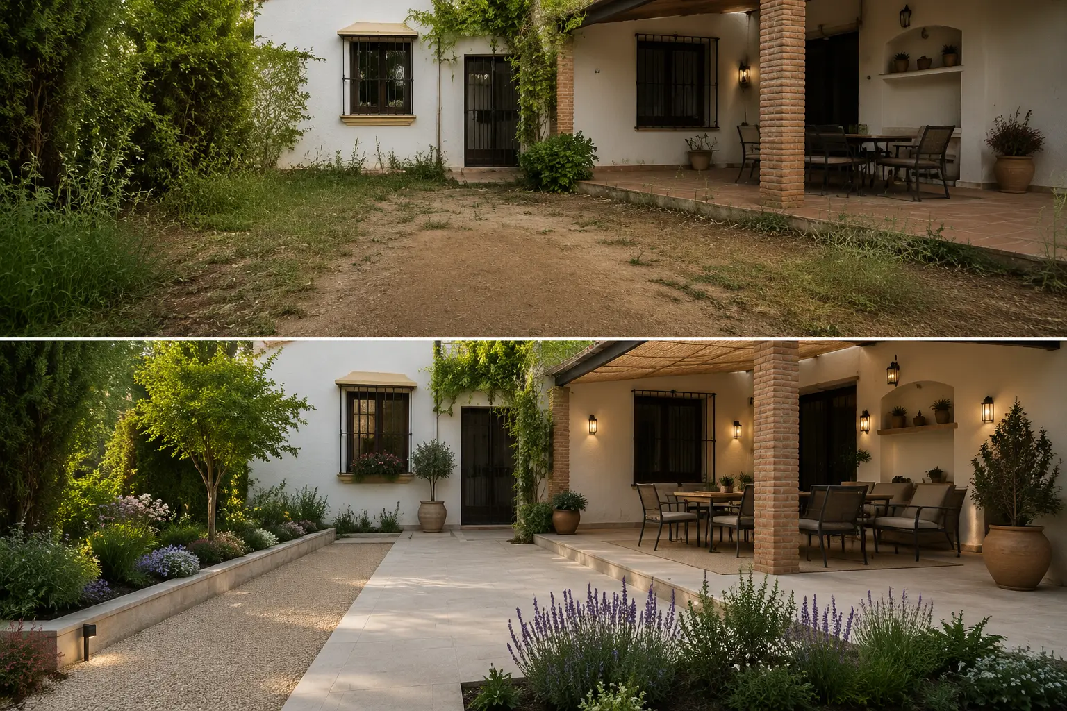 Antes y después: Patio exterior rehabilitado
